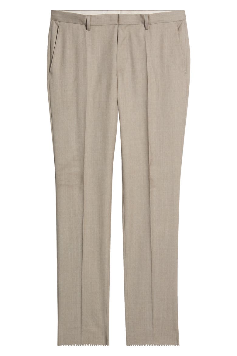 Genius Slim Fit Flat Front Wool Dress Pants, Alternate, color, BEIGE