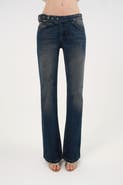 Nocturne Belted Denim Flare Trousers
