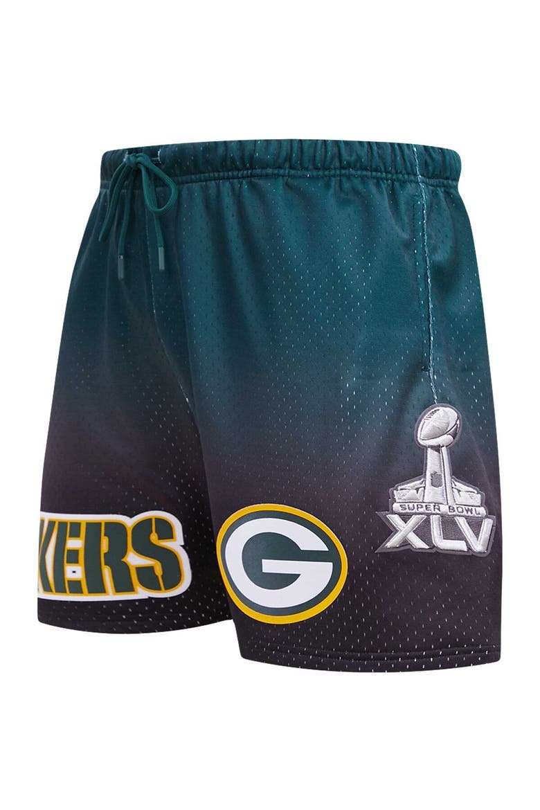 Men's Pro Standard Black/Green Green Bay Packers Ombre Mesh Shorts, Alternate, color, Black