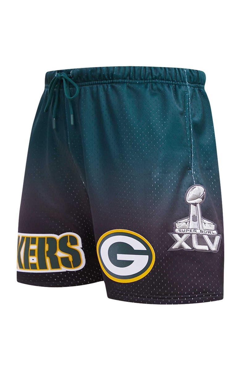 PRO STANDARD Men's Pro Standard Black/Green Green Bay Packers Ombre Mesh Shorts, Alternate, color, Black