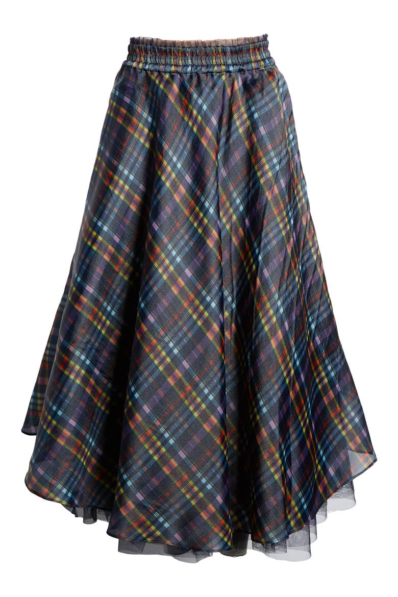 x Atlantic-Pacific Full Organza Midi Skirt (Nordstrom Exclusive), Alternate, color, NAVY PLAID