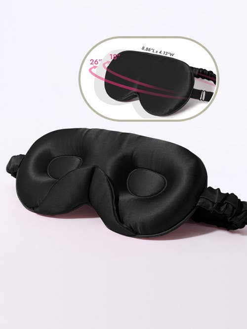 SILKSILKY 22 Momme Mulberry Silk Upgraded 3D Adjustable Eye Mask in Black at Nordstrom