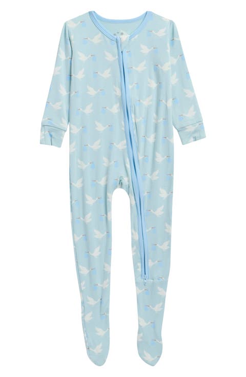 Spring Sky Print Two-Way Zip Footie