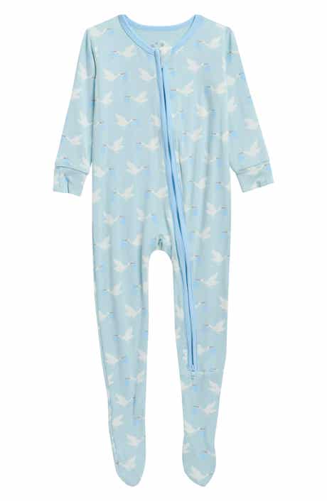 Spring Sky Print Two-Way Zip Footie