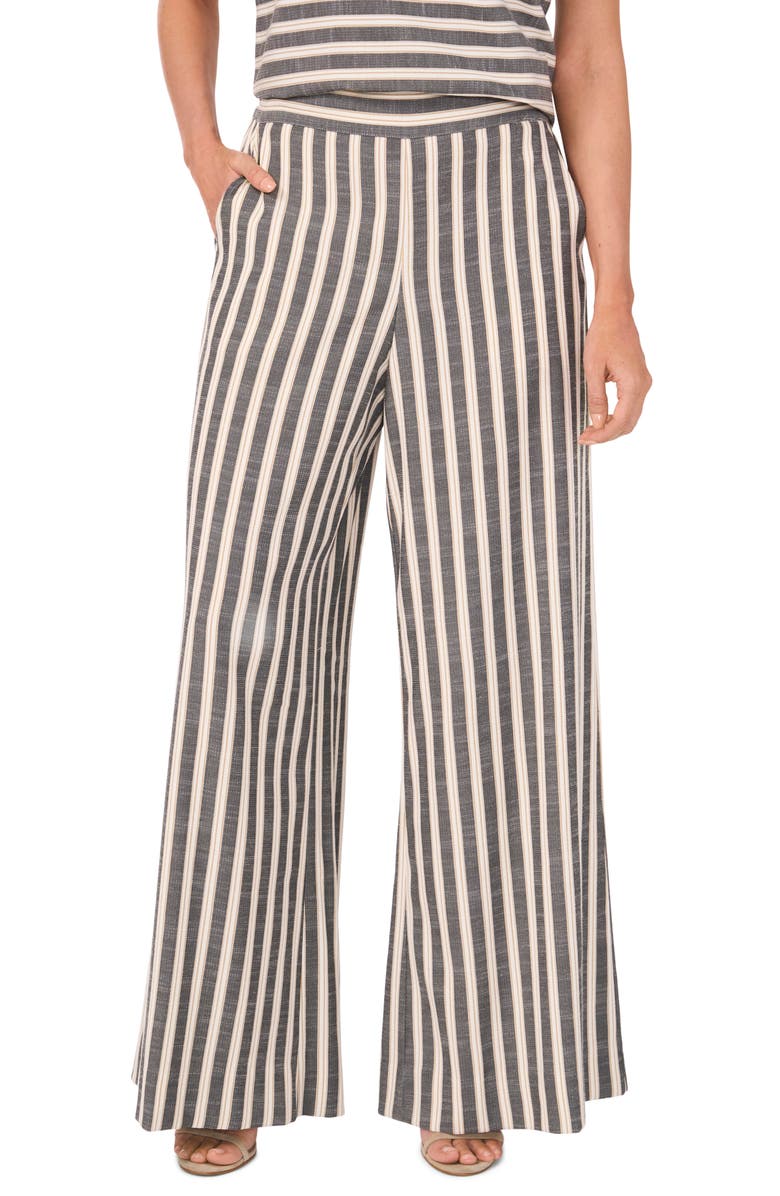 Vince Camuto Stripe Wide Leg Pants, Main, color, New Ivory