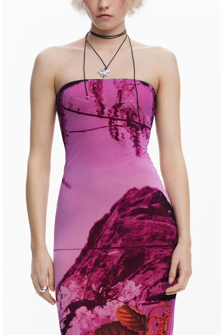 Bandeau Body-Con Midi Dress, Alternate, color, PURPLE