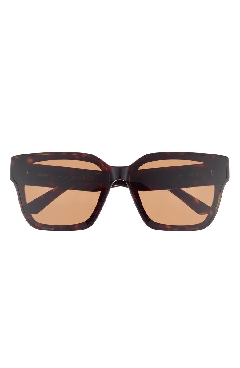 QUAY Drive In 66mm Square Sunglasses, Alternate, color, Dark Tort/ Brown