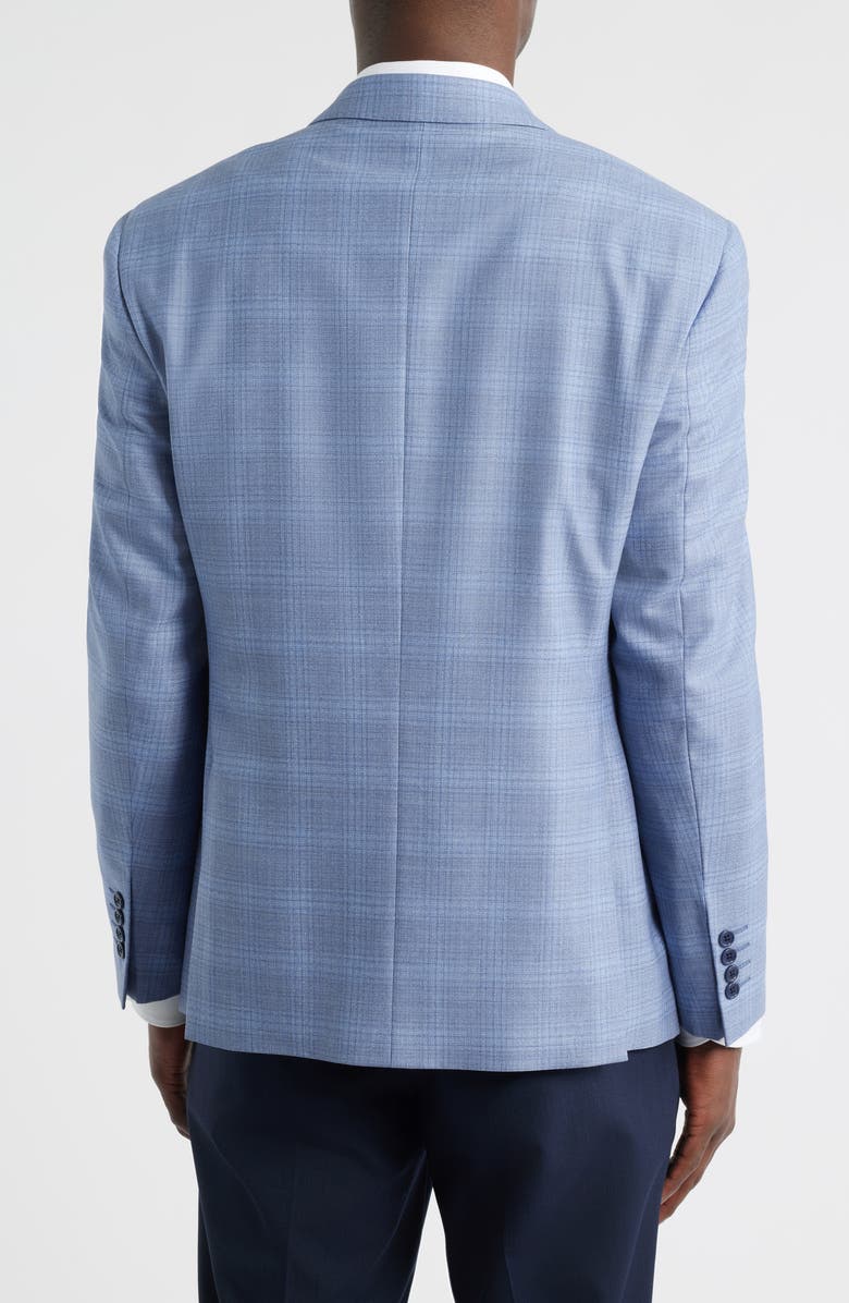 Emporio Armani Pale Blue Check Virgin Wool Sport Coat, Alternate, color, Light Blue