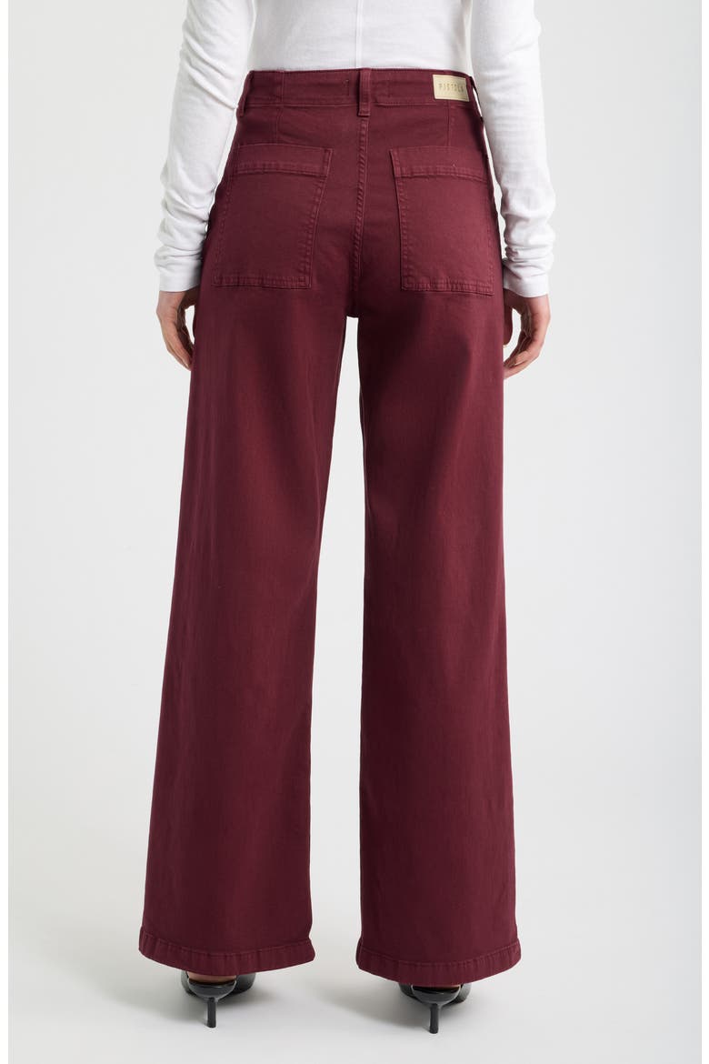Nicole Stretch Cotton Wide Leg Pants, Alternate, color, CABERNET
