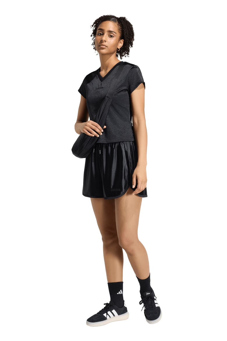 Satin Shorts, Alternate, color, BLACK
