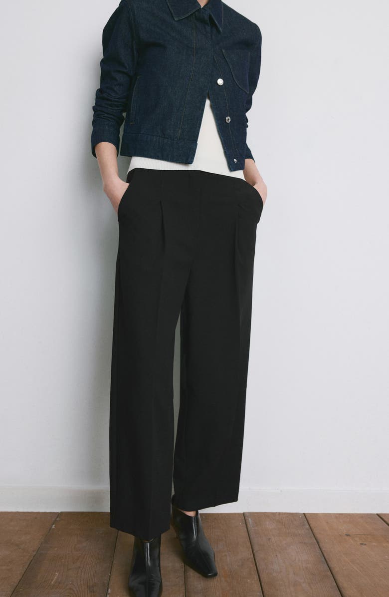MANGO Pleated Straight Leg Pants, Alternate, color, 