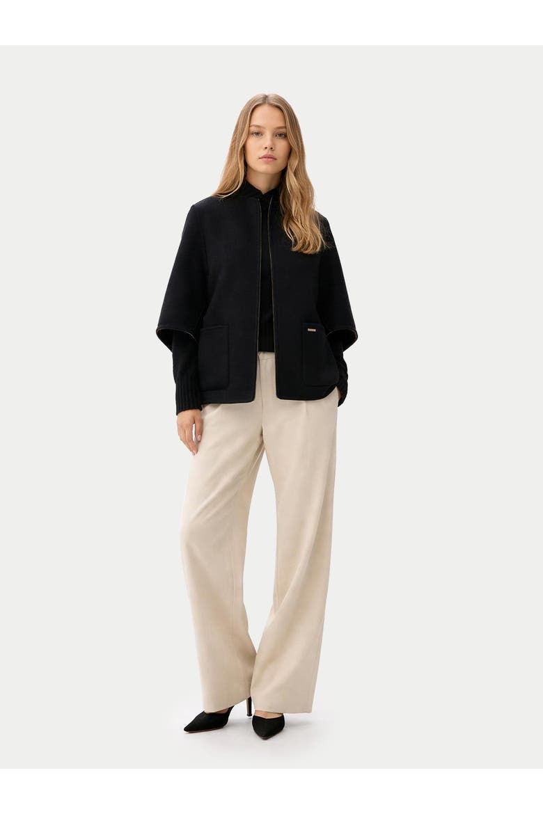 Patch Pocket Cashmere Poncho Jacket, Alternate, color, dark navy