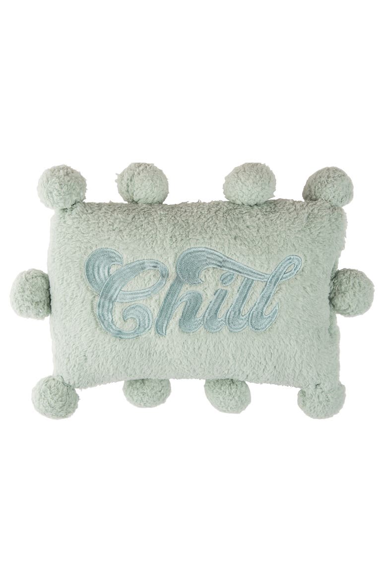 Chill Pom Pom Pillow Polyester Green, Main, color, Green