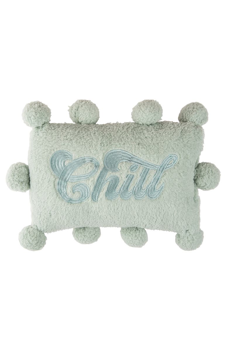 Totalee Gift Chill Pom Pom Pillow Polyester Green, Main, color, Green