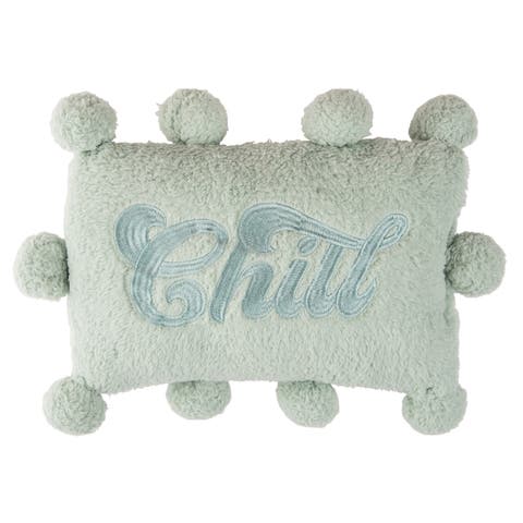 Chill Pom Pom Pillow Polyester Green