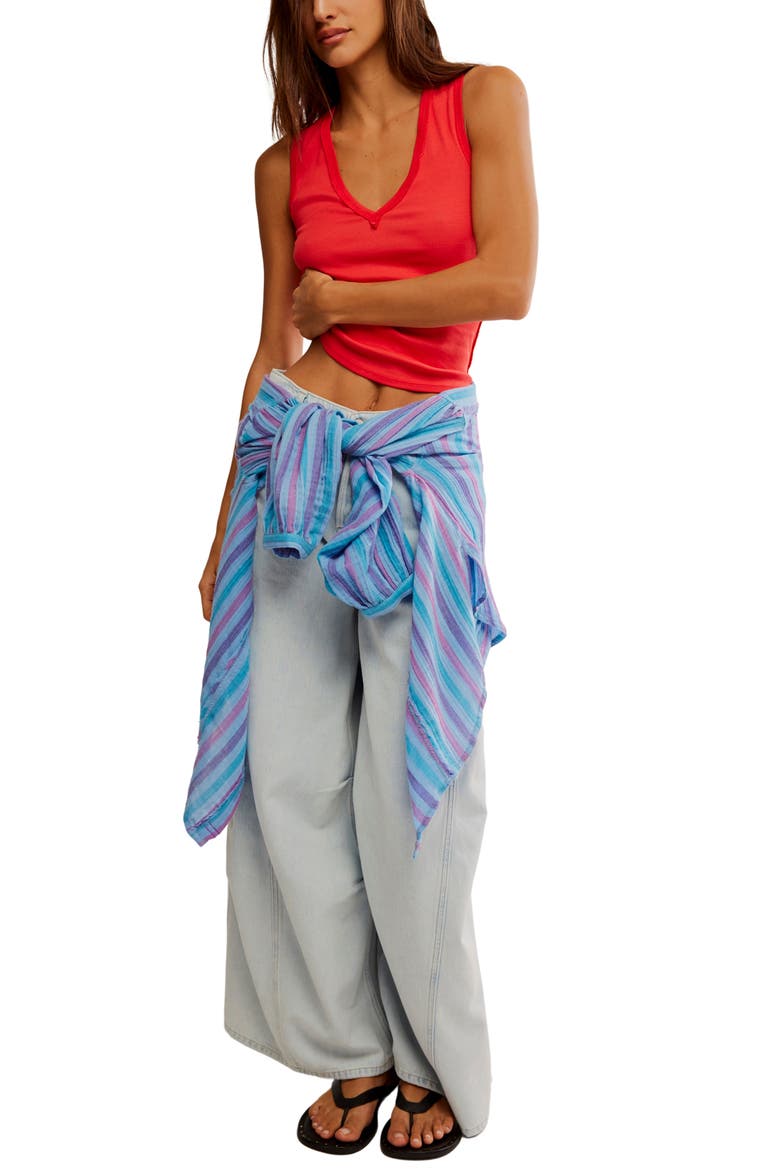 Neria Rib Tank, Alternate, color, TART BERRY