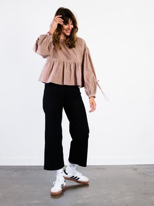 Able Skylar Swing Top In Nutmeg/almond Gingham