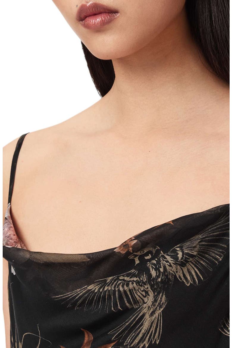 Ruth Floral Print Slipdress, Alternate, color, CRYSTAL BLACK