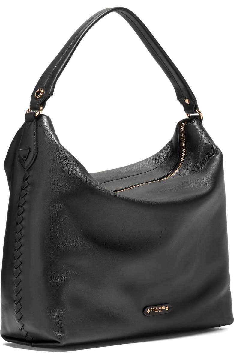 Cole Haan Isabella Leather Hobo Bag, Alternate, color, Black