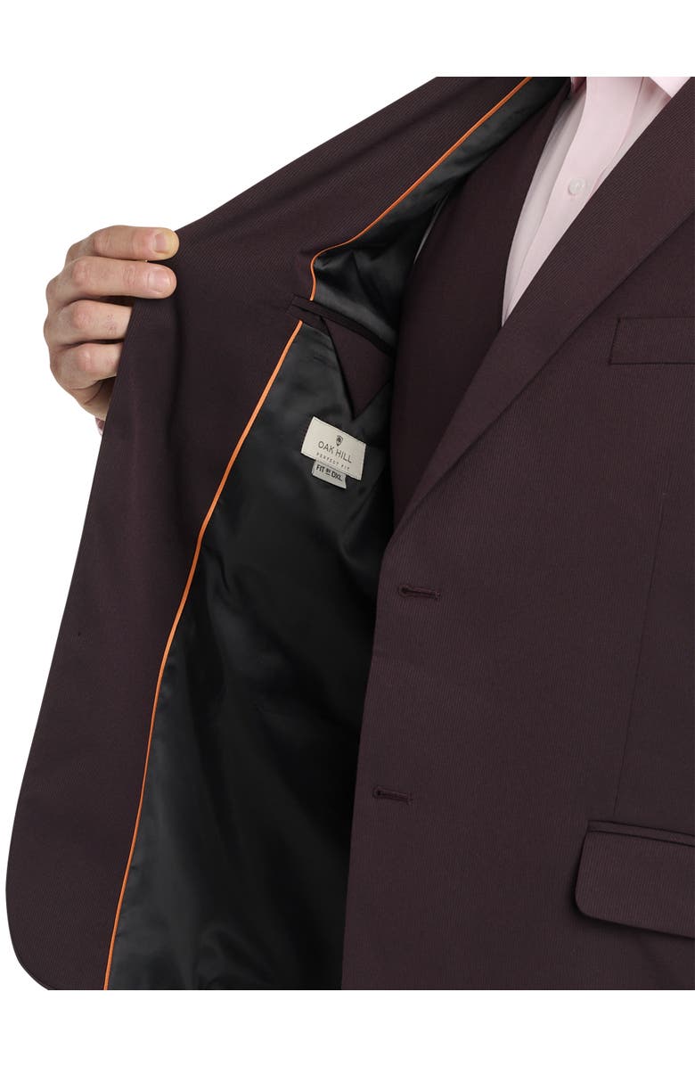 Oak Hill by DXL Jacket Relaxer Mini-Striped Suit Jacket, Alternate, color, Burgundy