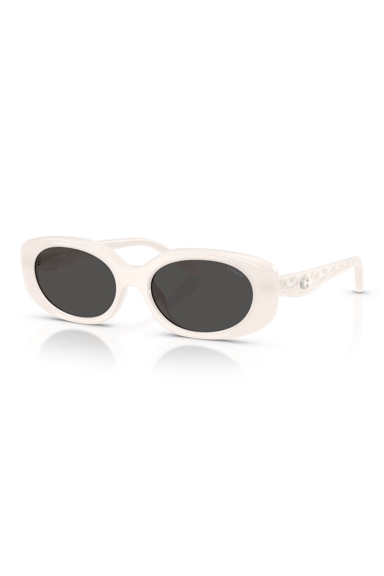 54mm Oval Sunglasses, Alternate, color, MILKY CLOUD / GREY SOLID