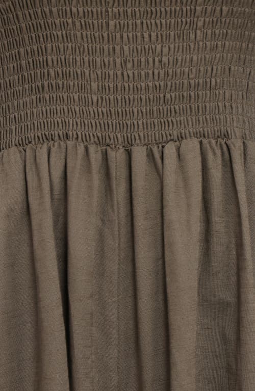 Petal And Pup Petal & Pup Domenica Smocked Off The Shoulder Cotton & Linen Jumpsuit In Multi