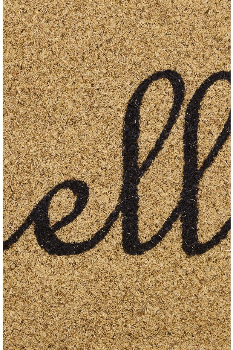 Hello Oval Coir Doormat, Alternate, color, NO COLOR