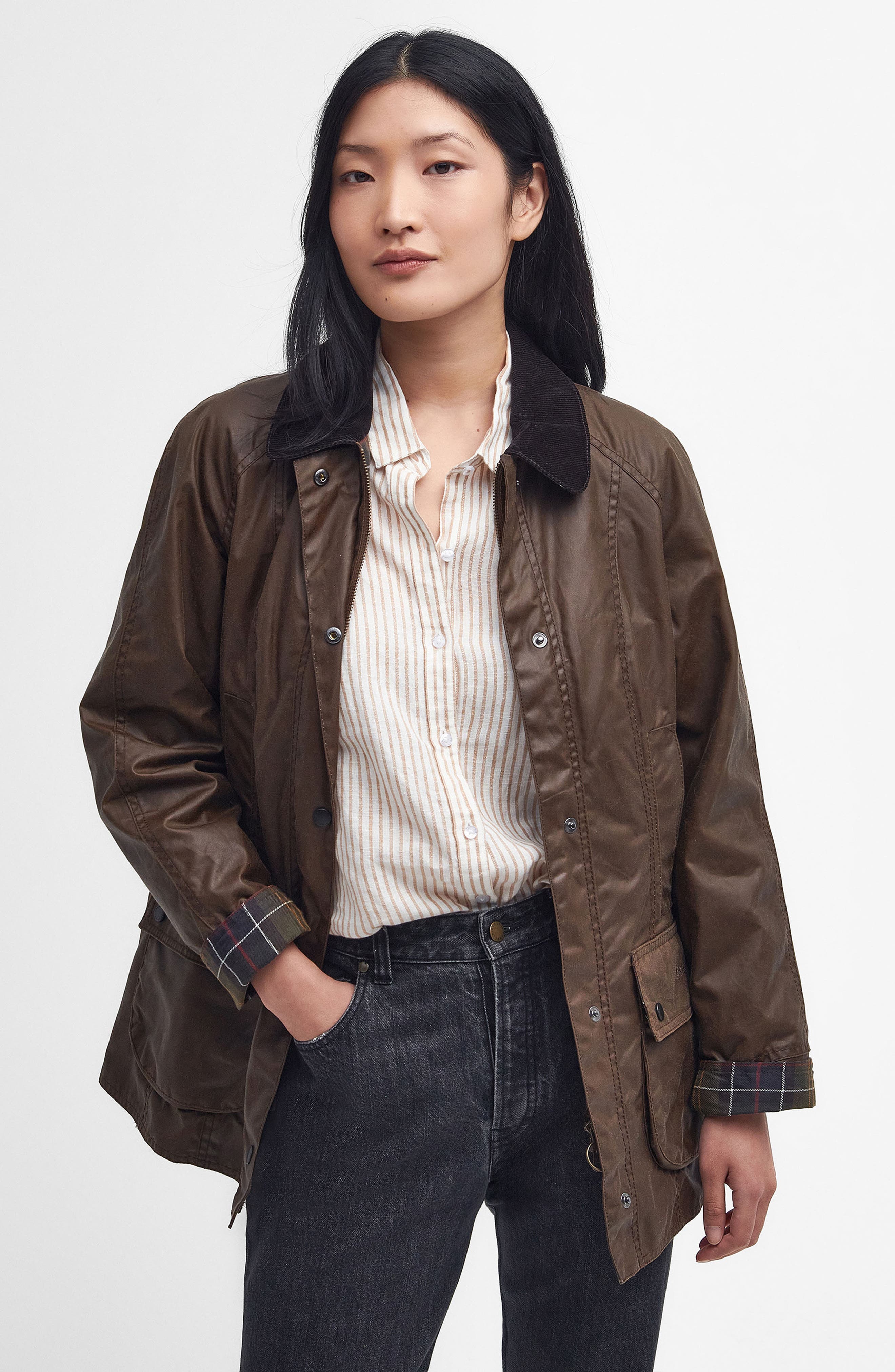 Barbour Beadnell Waxed Cotton Jacket — фото 7
