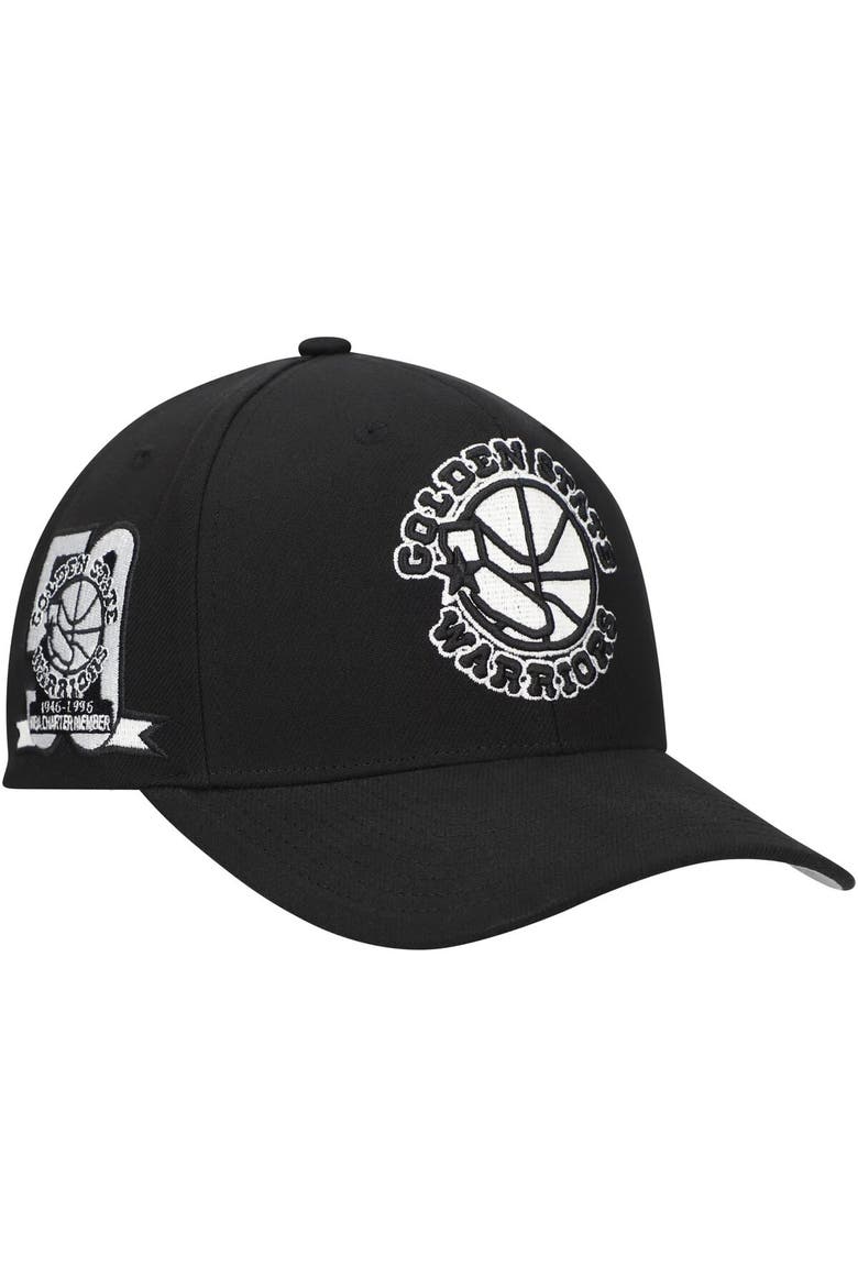 Men's Mitchell & Ness Black Golden State Warriors Panda Adjustable Hat, Main, color, Black