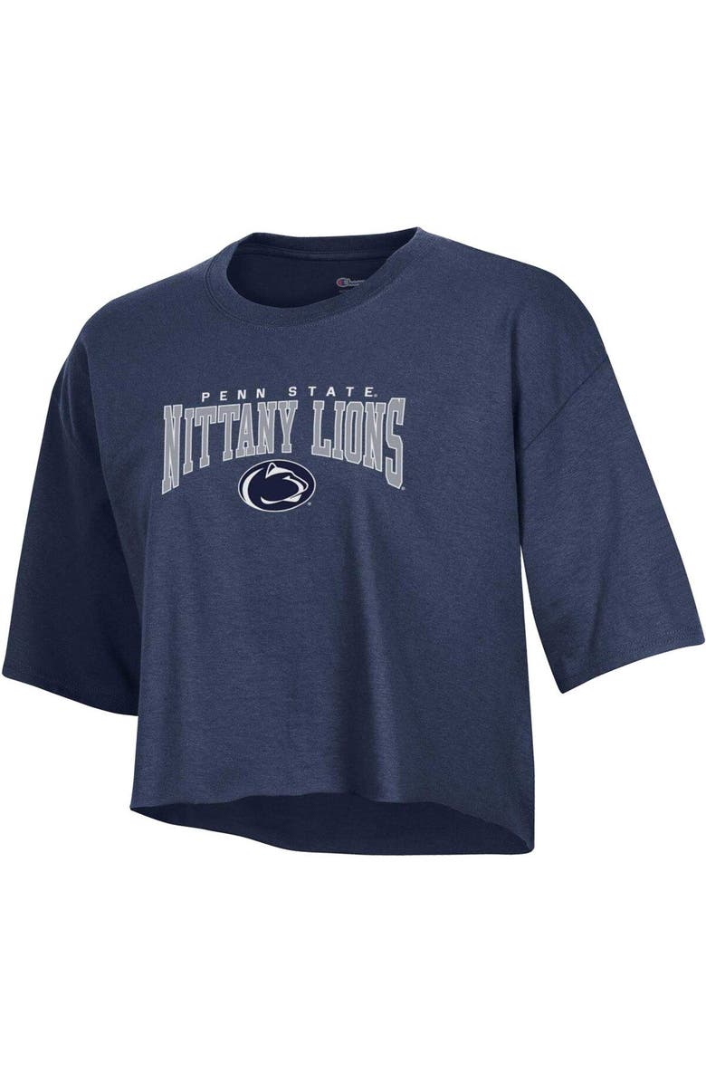 Champion Women's Champion Heather Navy Penn State Nittany Lions Boyfriend Cropped T-Shirt, Alternate, color, Heather Navy