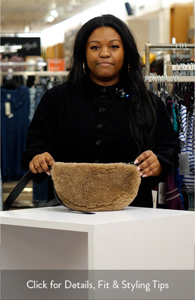 Half Moon Genuine Shearling Crossbody, sales video thumbnail