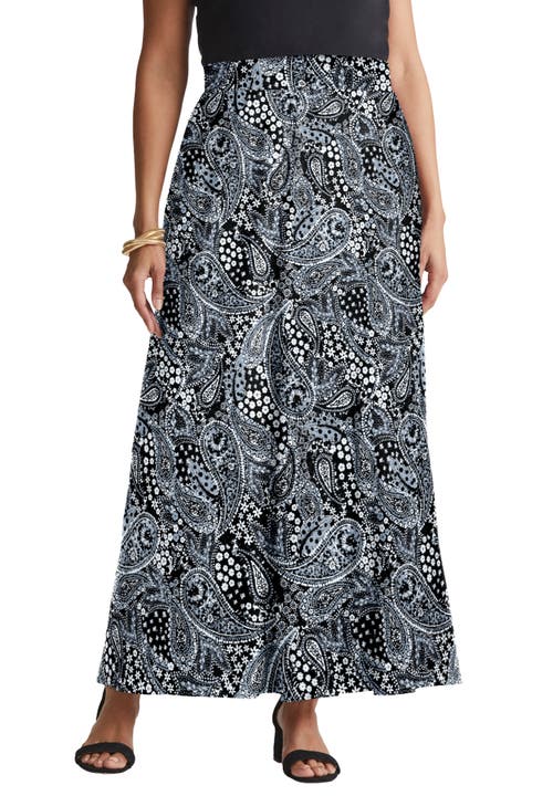 Jessica London Everyday Stretch Knit Maxi Skirt In Black