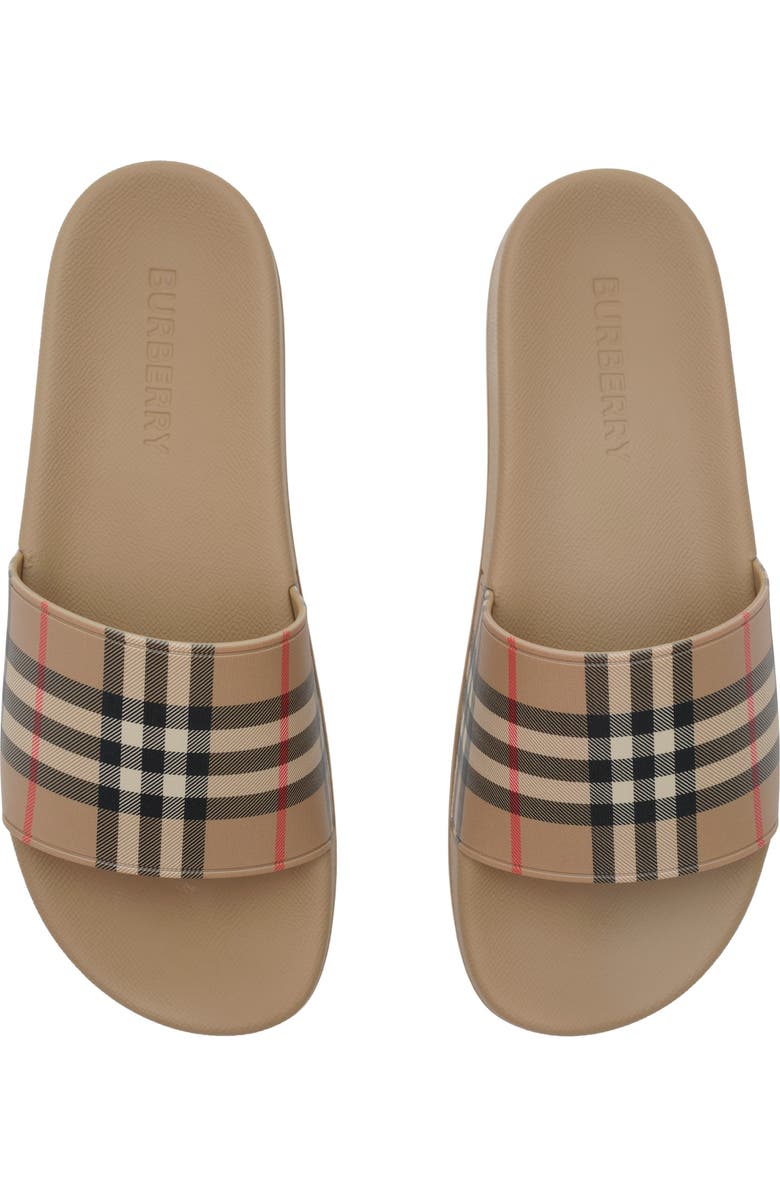 Burberry Check Slides, Alternate, color, Archive Beige