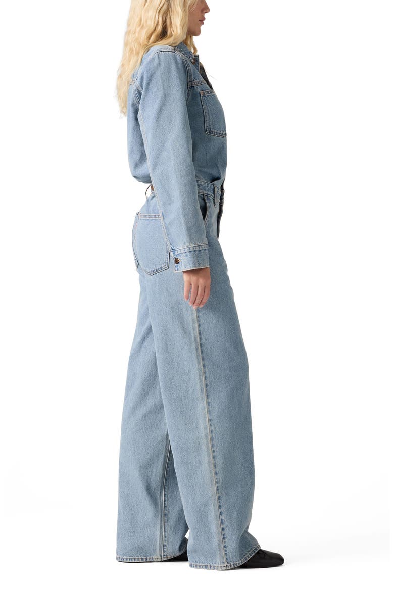 Heritage Long Sleeve Denim Jumpsuit, Alternate, color, STELLAR STRAUSS