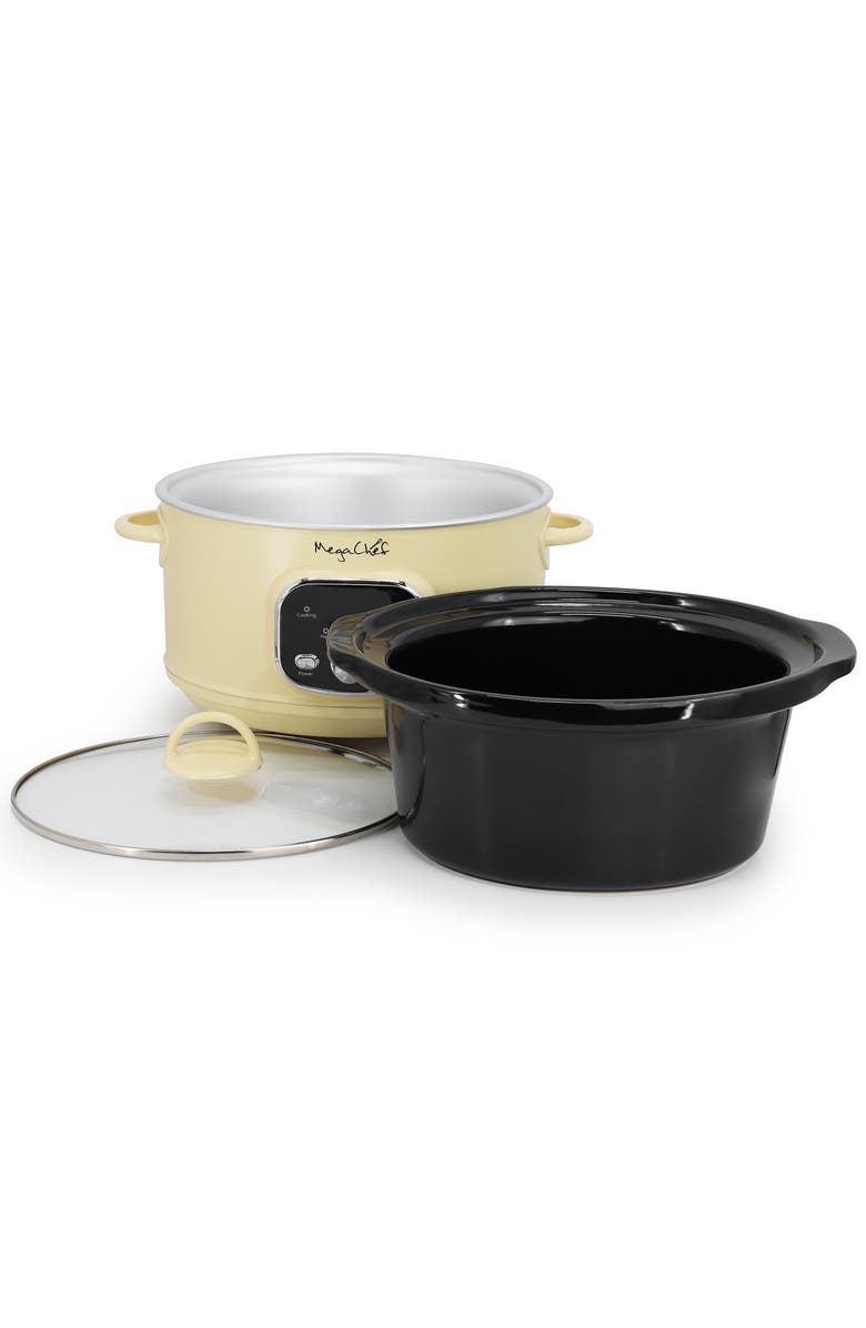 Megachef 3.7 Quart Electric Slow Cooker in Ivory, Alternate, color, White