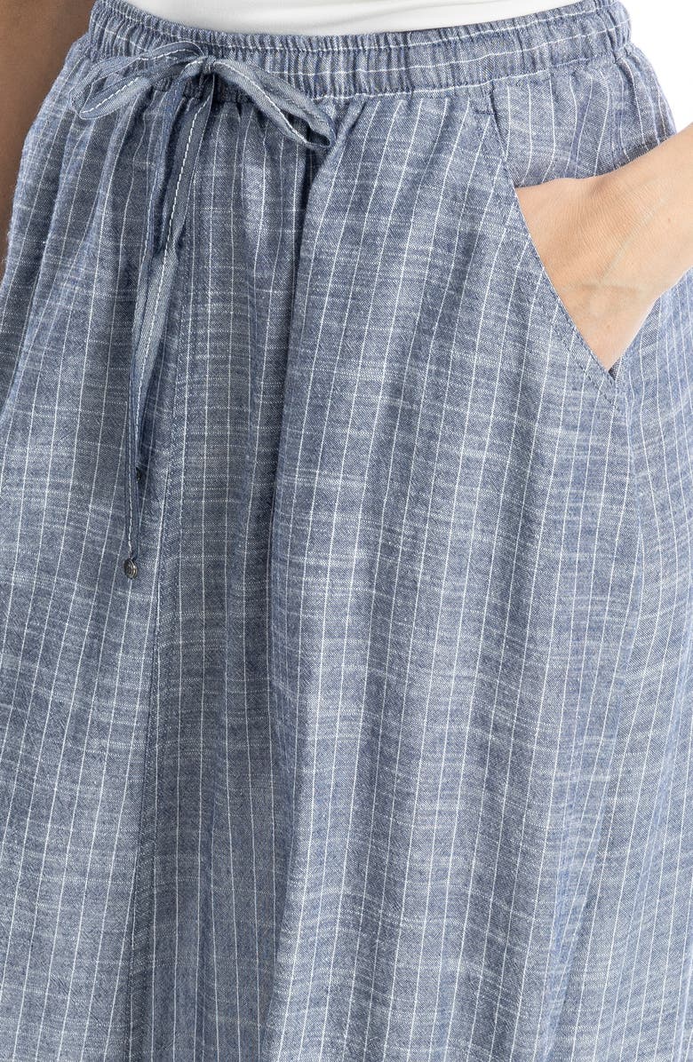 MAX STUDIO Drawstring Circle Skirt, Alternate, color, Navy/ White Pin Stripe