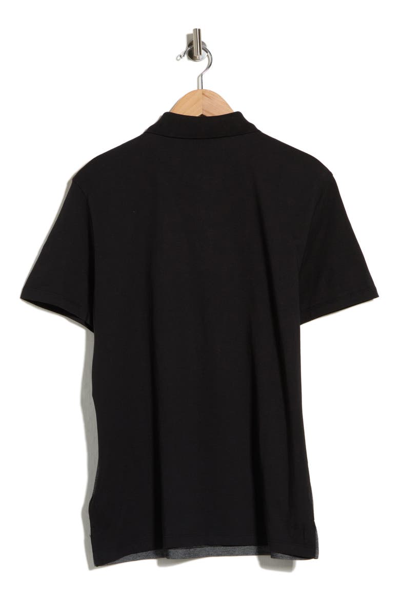 Colorblock Short Sleeve Polo, Alternate, color, BLACK COMBO
