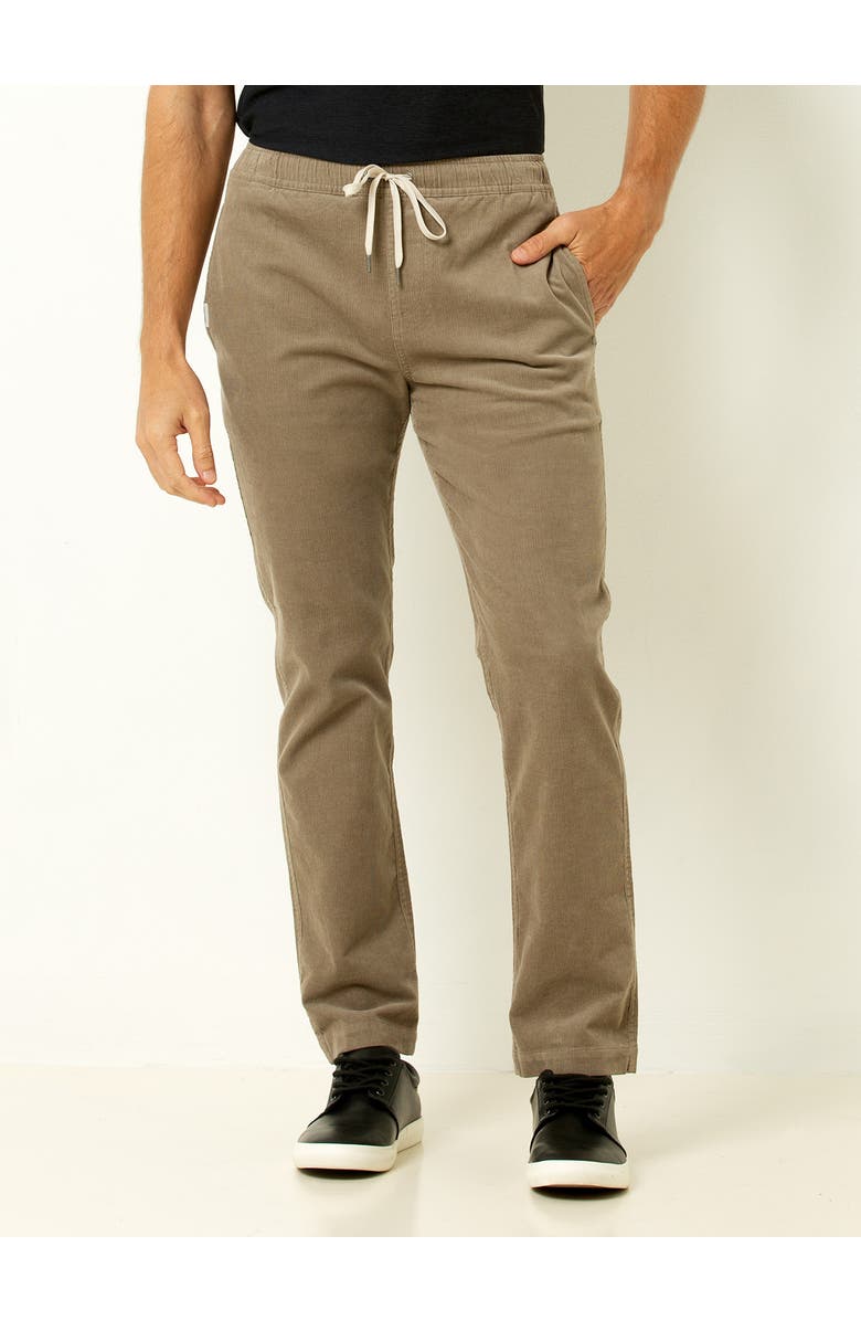 Single Stitch Drawstring Corduroy Pants, Main, color, Tan