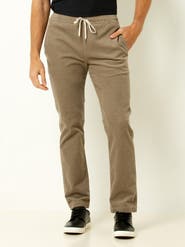 Single Stitch Drawstring Corduroy Pants