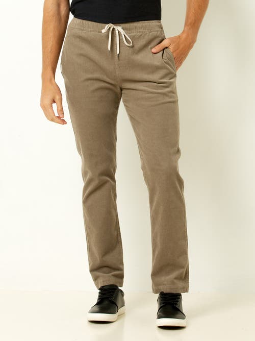 Single Stitch Drawstring Corduroy Pants In Brown
