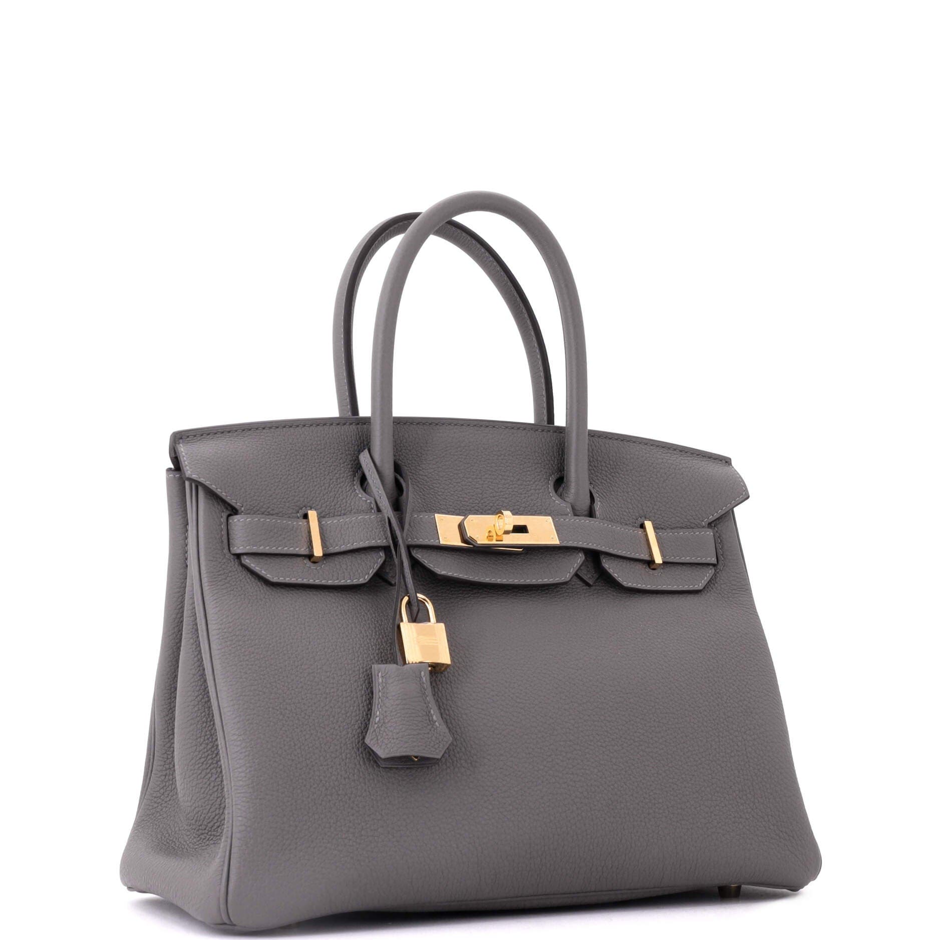 Pre-Owned Hermes Birkin Handbag Grey Togo with Gold Hardware 30, Alternate, color, Gris Meyer