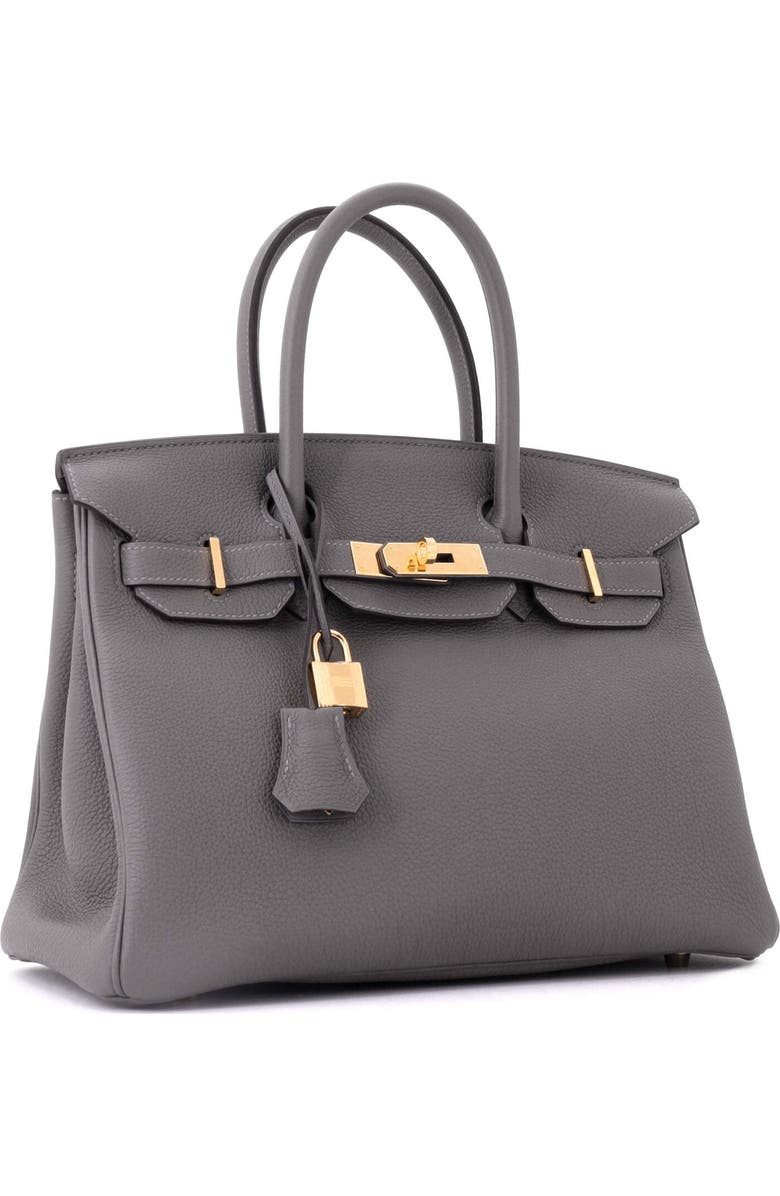 Pre-Owned Hermes Birkin Handbag Grey Togo with Gold Hardware 30, Alternate, color, Gris Meyer