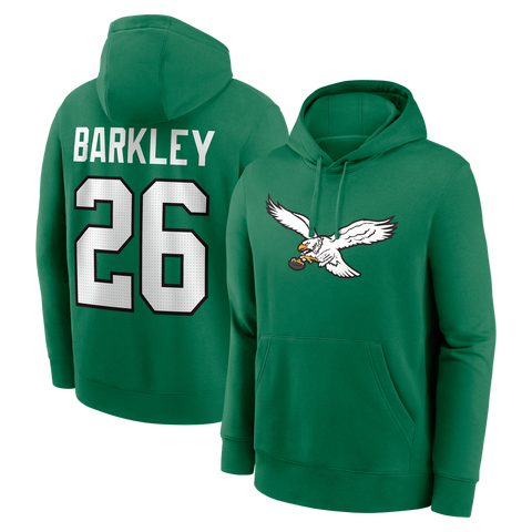 Men's Nike Saquon Barkley Kelly Green Philadelphia Eagles Name & Number Hoodie