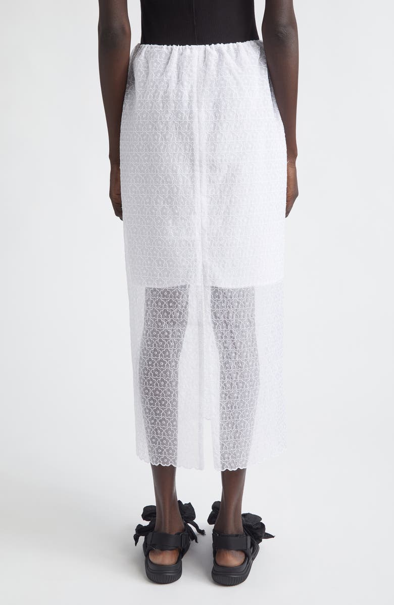 Cecilie Bahnsen Donna Windflower Embroidered Organza Midi Skirt, Alternate, color, White