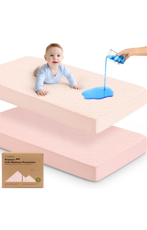 2-Pack Mavy Protect+ Waterproof Crib Mattress Protector