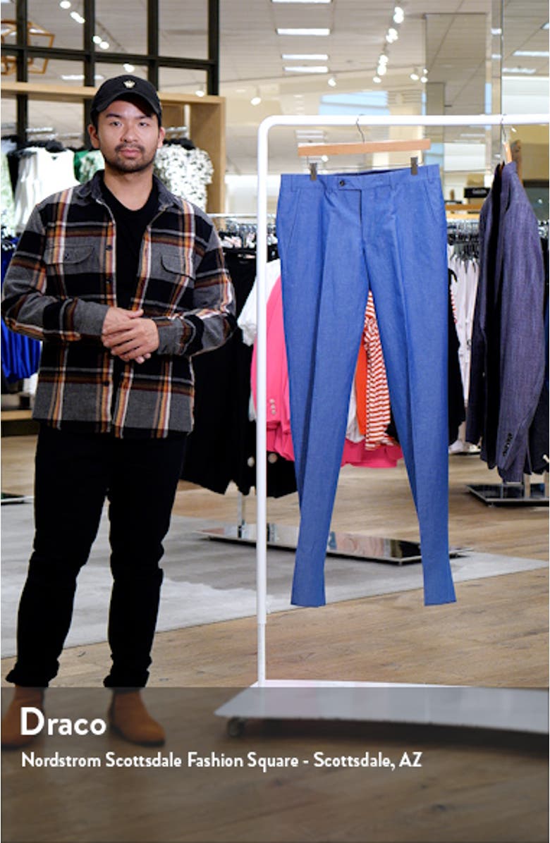 Jerome Flat Front Linen & Cotton Slub Dress Pants, sales video thumbnail