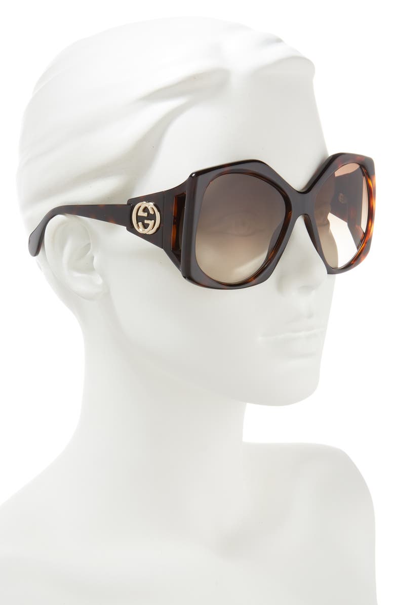Gucci 62mm Gradient Geometric Sunglasses, Alternate, color, 