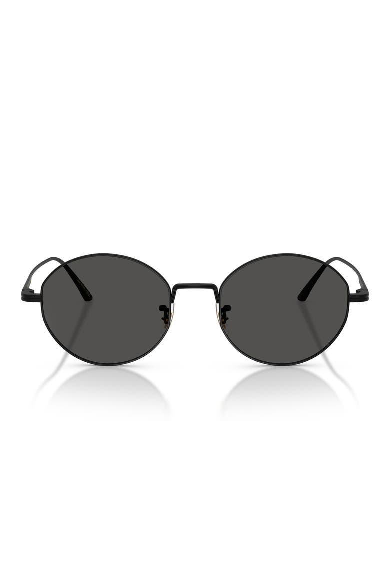 50mm Khaite Round Sunglasses, Main, color, MATTE BLACK / GREY