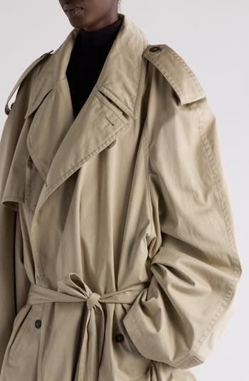 Balenciaga Raw Edge Cotton Crop Trench Coat | Nordstrom