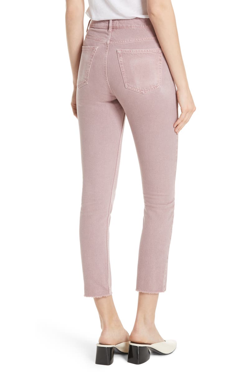 SANDRO Ripped Raw Edge Jeans, Alternate, color, Rose